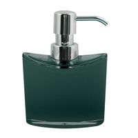 Zeeppompje/zeepdispenser Aveiro - PS kunststof - donkergroen/zilver - 11 x 14 cm - 260 ml