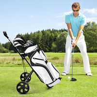 2-Wiel Golftrolley Opvouwbare Golftrolley met Scorebord Golf Duwkar Golfcaddy Zwart - thumbnail