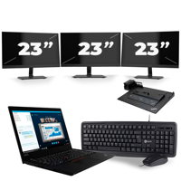 Lenovo ThinkPad L490 - Intel Core i5-8e Generatie - 14 inch - 16GB RAM - 256GB SSD - Windows 11 + 3x 23 inch Monitor