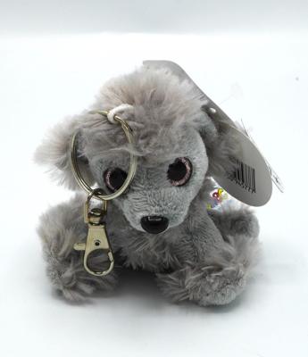 Sleutelhanger met pluche hondje 9 cm hoog