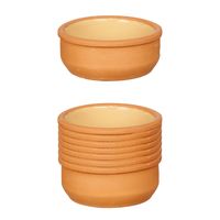Set 12x tapas/creme brulee serveer schaaltjes terracotta/geel 8x4 cm - Snack en tapasschalen - thumbnail