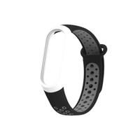 Kleurrijke siliconen polsband horlogeband voor Xiaomi mi band 3 & 4 (zwart grijs)