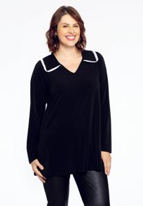 Yoek Tuniek flare Peter Pan kraag | Zwart | Maat 42/44