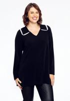 Yoek Tuniek flare Peter Pan kraag | Zwart | Maat 42/44
