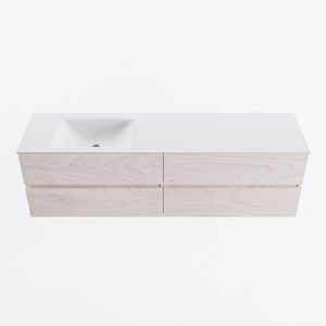 MONDIAZ VICA 170cm badmeubel onderkast Underlayment 4 lades. Wastafel CLOUD links 1 kraangat, kleur Talc.