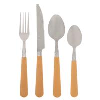 Secret de Gourmet Bestekset Colorama - 24x delig - RVS/kunststof - geel/zilver Secret de Gourmet Bestekset Colorama - 24x delig - RVS/kunststof - geel/zilver