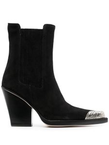 Paris Texas bottes d'inspiration western en daim 100 mm - Noir