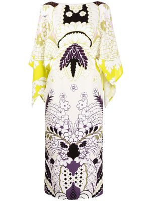 Valentino Garavani robe-caftan Tropical Word Arazzo - Blanc