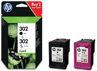HP inktcartridge 302, 165 - 190 pagina&apos;s, OEM X4D37AE, 1 x zwart en 1 x 3 kleuren - thumbnail