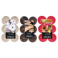 Candles by Spaas geurkaarsen - 36x stuks in 3 geuren - Maxi theelichtjes van 10 branduren