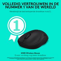 Logitech M185 Muis Radiografisch Optisch Grijs 3 Toetsen 1000 dpi - thumbnail