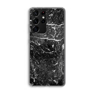 Zwart marmer: Samsung Galaxy S21 Ultra Transparant Hoesje