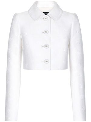 Dolce & Gabbana veste en jacquard à coupe crop - Blanc