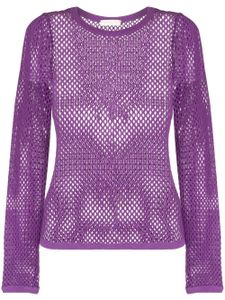 Ulla Johnson haut en maille ajourée à col ras du cou - Violet