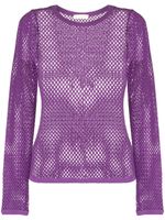 Ulla Johnson haut en maille ajourée à col ras du cou - Violet Ulla Johnson haut en maille ajourée à col ras du cou - Violet