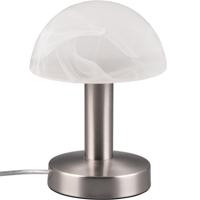 LED Tafellamp - Mat Nikkel & Geborsteld Glas - E14 Fitting