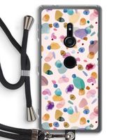 Terrazzo Memphis Pink: Sony Xperia XZ2 Transparant Hoesje met koord