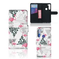 Motorola G8 Power | Telefoonhoesje | Met pasjeshouder | Flamingo Triangle