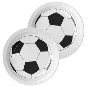 Voetbal thema feest wegwerpbordjes - 20x stuks - 23 cm - EK/WK themafeest