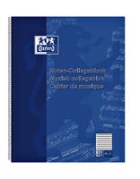 Collegeblok Oxford A4+ muziek 4-gaats 100 pagina&apos;s 80gr blauw