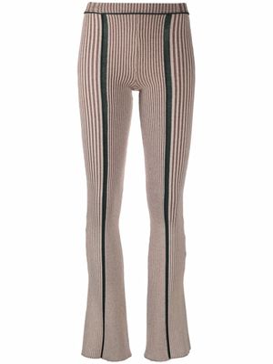 Eckhaus Latta legging évasé à rayures - Tons neutres