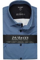 OLYMP Luxor Modern Fit Jersey shirt blauw, Motief - thumbnail