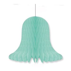 1x Kerstversiering mintgroene kerstklokken lampionnen 30 cm