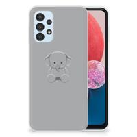 Samsung Galaxy A13 4G Telefoonhoesje met Naam Grijs Baby Olifant
