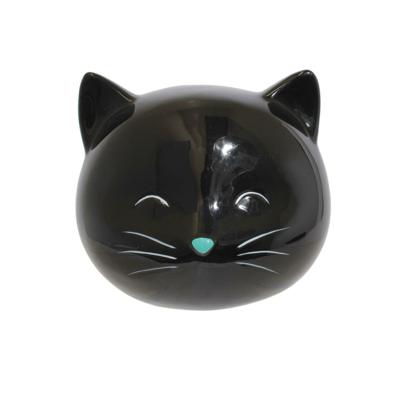 Dieren spaarpot voor kind/volwassenen katje/poes - Keramiek - zwart - 13 x 11 cm