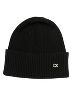 Calvin Klein bonnet en maille à design nervuré - Noir - thumbnail