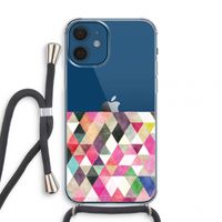 Gekleurde driehoekjes: iPhone 12 mini Transparant Hoesje met koord