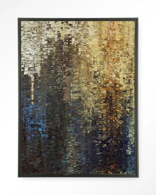 Urban Cotton Wandkleed 'Drops' 80 x 110cm in Floating Frame - black