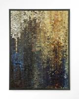 Urban Cotton Wandkleed 'Drops' 80 x 110cm in Floating Frame - black