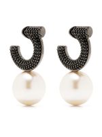 Ferragamo boucles d'oreilles pendantes serties de perles - Argent