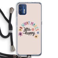 Happy days: Motorola Moto G9 Plus Transparant Hoesje met koord