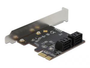 Delock 90010 4-poorts SATA PCI Express x1-kaart - Low Profile-vormfactor