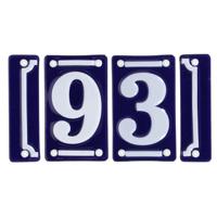 Best for Boots huisnummer 93 - met sierrand - Oudhollands - emaille - blauw/wit