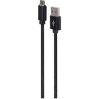 Gembird Micro-USB kabel katoen, 1.8 meter zwart, Blister