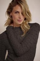 Tramontana Brushed Stretch Lace Top C43-18-401 F T-shirt Lange Mouw 002660-espresso