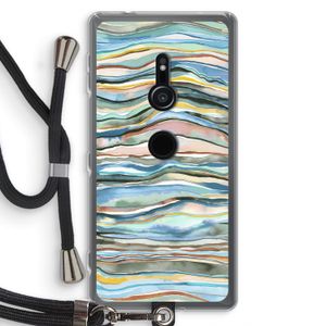 Watercolor Agate: Sony Xperia XZ2 Transparant Hoesje met koord