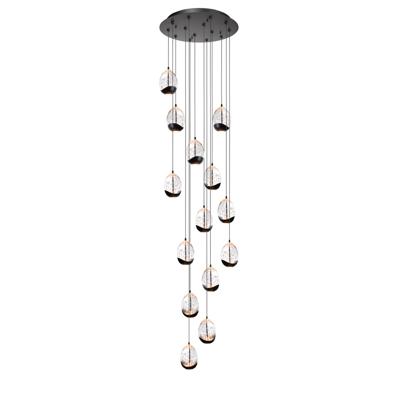 Highlight HanglampClear Egg zwart 14-lichts - H5454.20