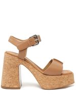 Stella McCartney sandales Skyla Buckled 110 mm à plateforme - Marron