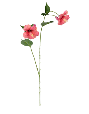 Hibiscussteel l110 cm zalm kunstbloem zijde nepbloem - Louis maes