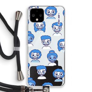 Gezichtjes: Pixel 4 Transparant Hoesje met koord