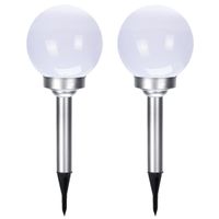 Set van 10x stuks solar tuinlampen/prikspots bol op zonne-energie 15 cm - thumbnail