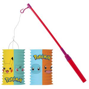 Pokemon lampion - multi kleuren - H28 cm - papier - met lampionstokje - 40 cm