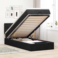 Ottoman bed met matras en LED's 90x200cm fluweel zwart