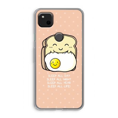 Sleep All Day: Google Pixel 4a Transparant Hoesje
