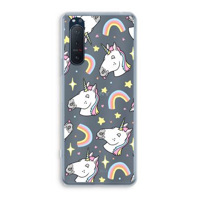 Rainbow Unicorn: Sony Xperia 5 II Transparant Hoesje