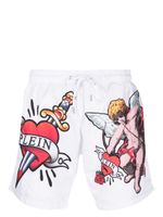 Philipp Plein short de bain à imprimé graffiti - Blanc - thumbnail